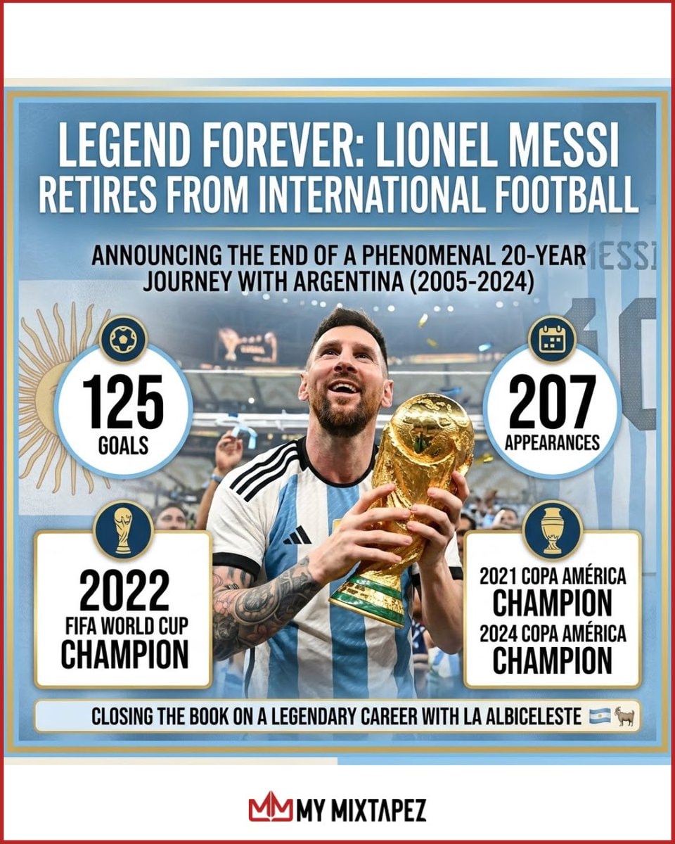 Lionel Messi retires from international soccer