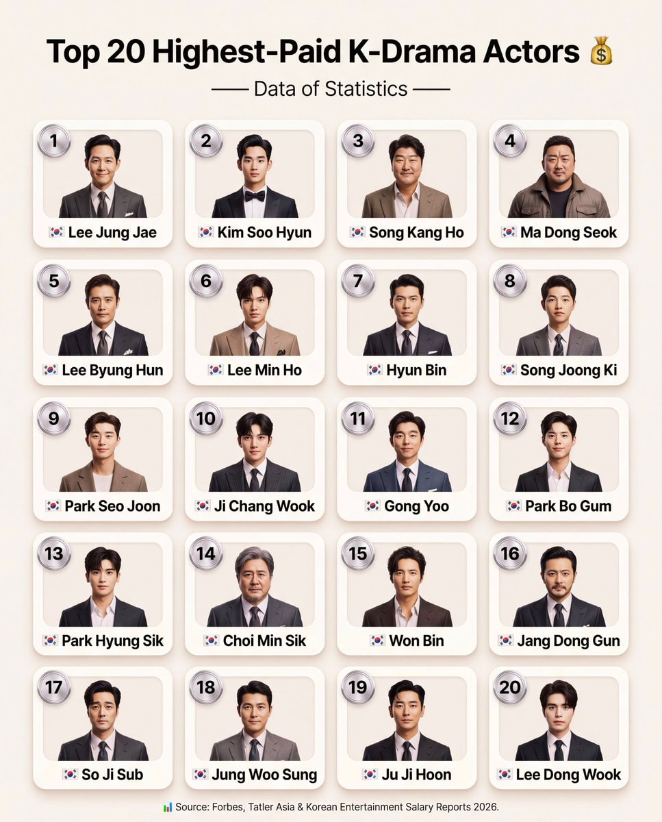 Top 20 Highest-Paid K-Drama Actors