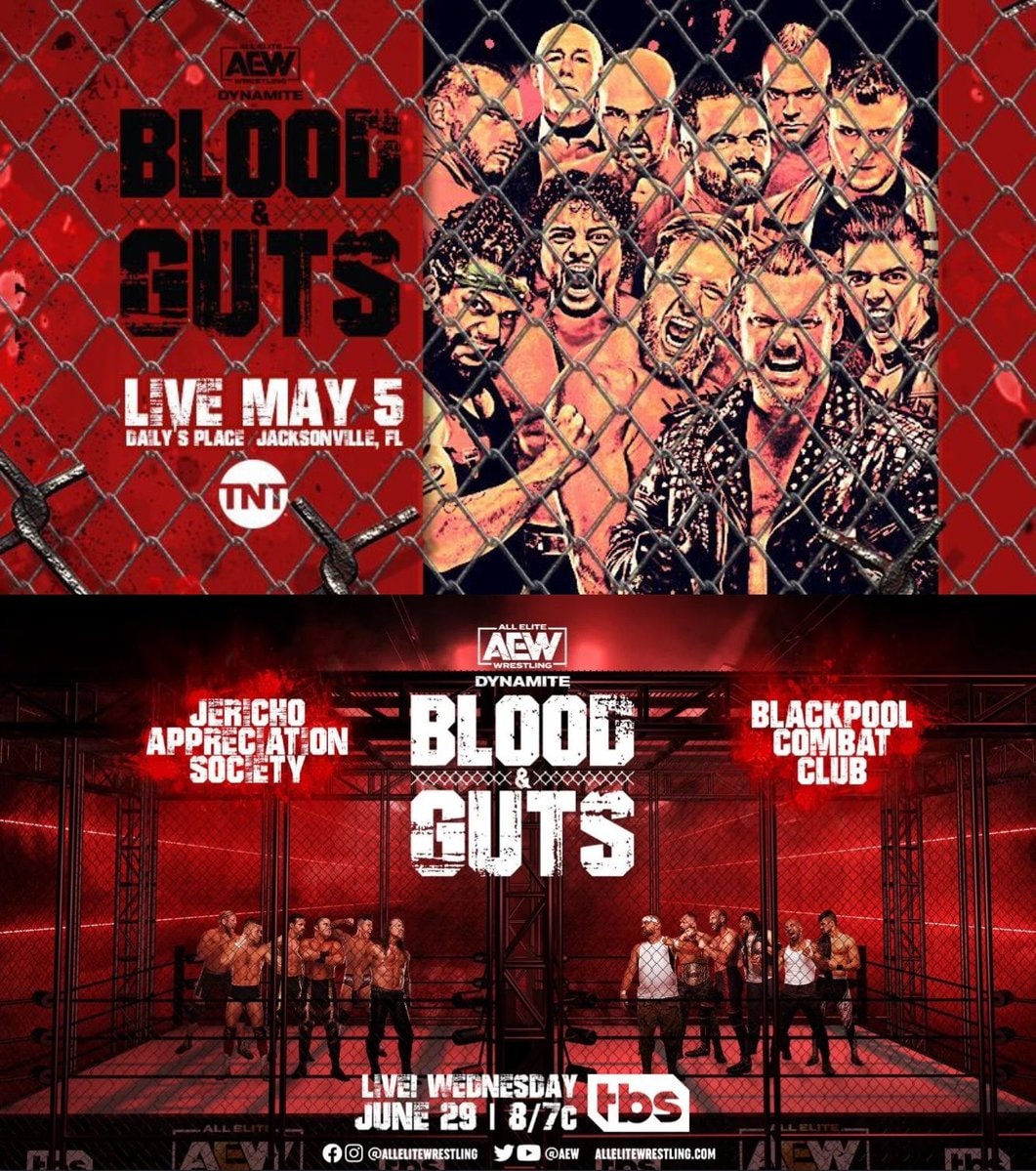 AEW Blood and Guts lineups over the years