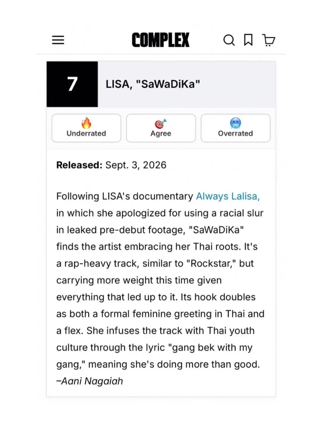 Lisa SawaDika Complex Magazine 2026 (photo 2 of 2)