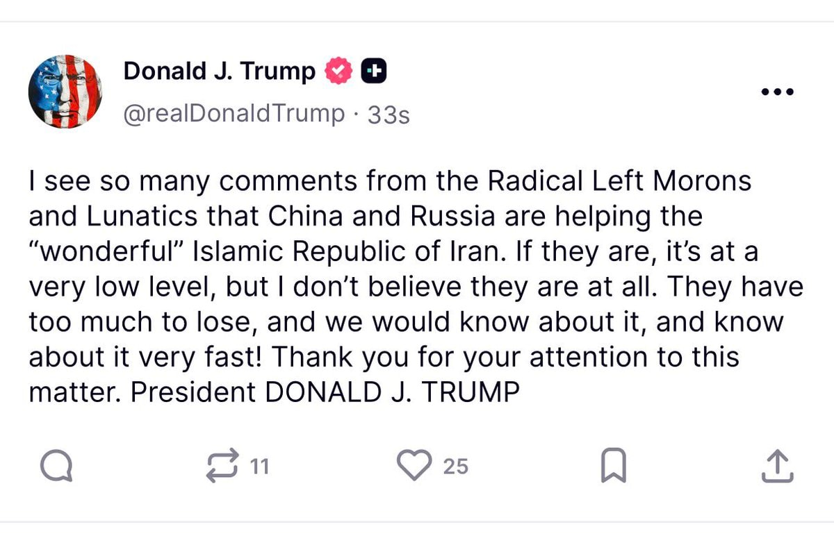 Donald J. Trump on China Russia Iran