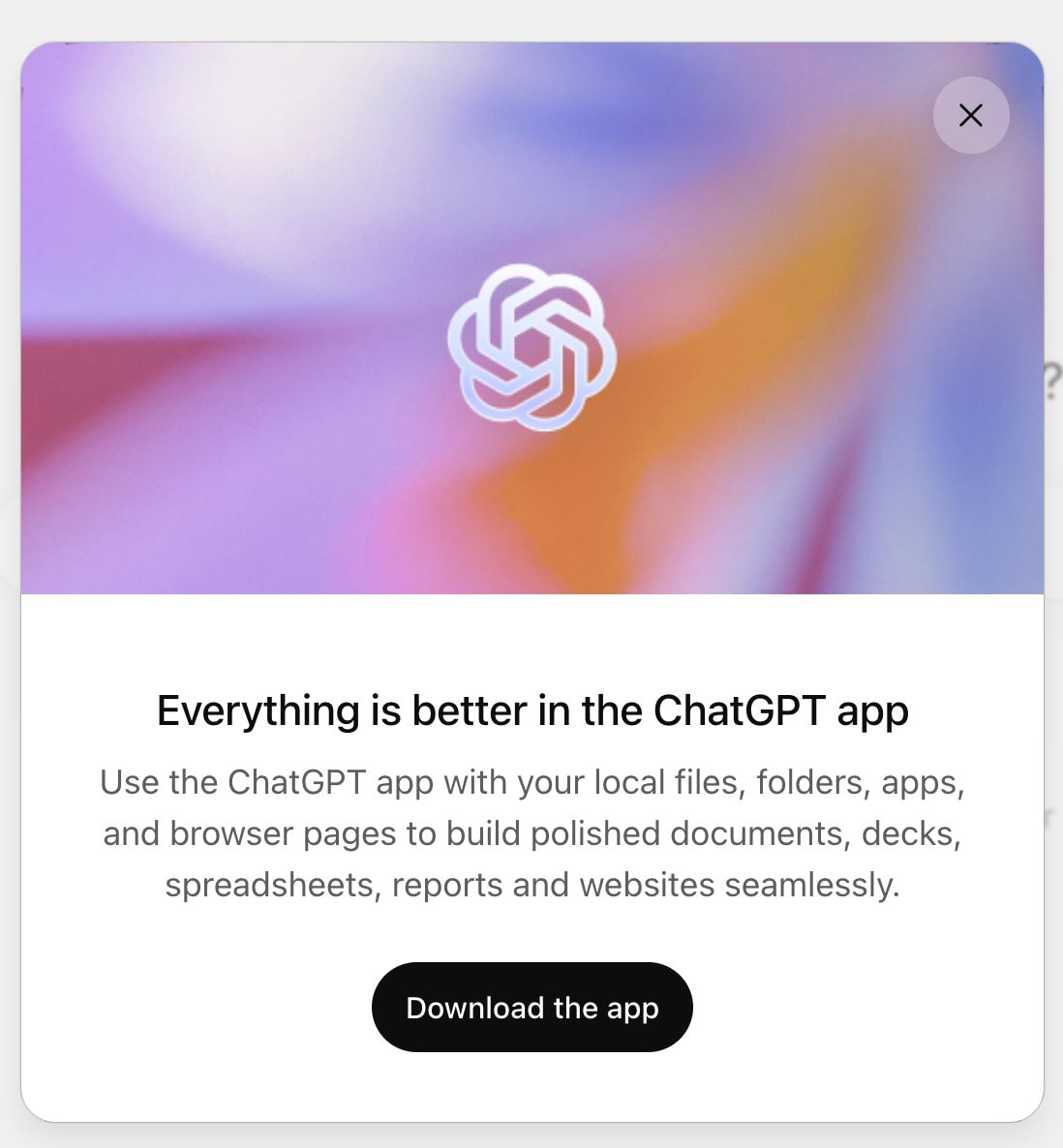 ChatGPT app vs web version critique ChatGPT app vs web version critique