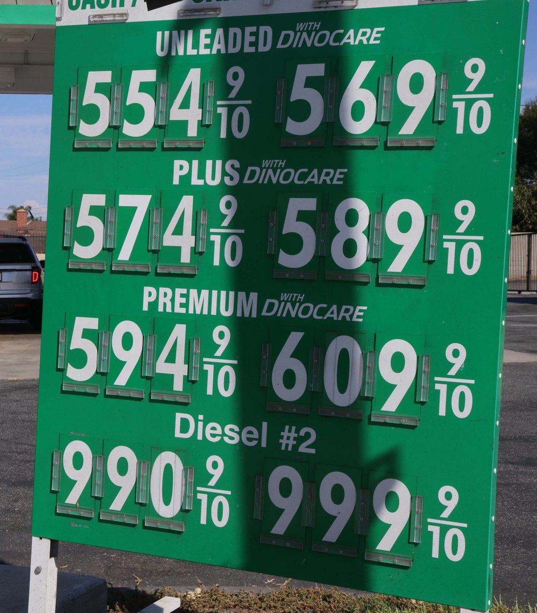 US gas station price signs hitting $9.999 limit