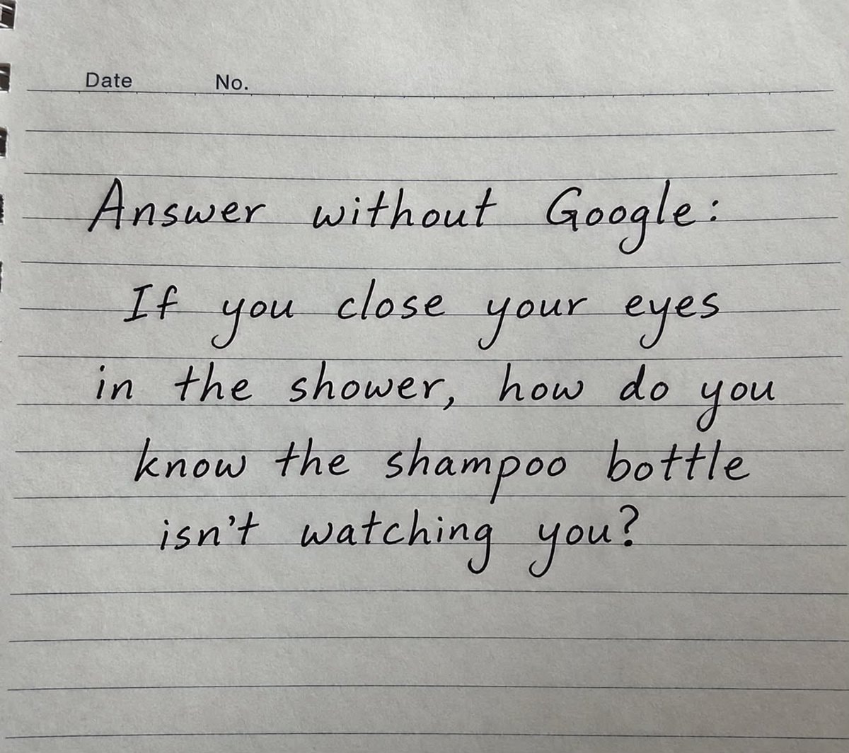 Shampoo bottle riddle