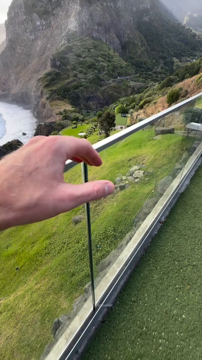 Coastal cliffs glass barrier viewpoint