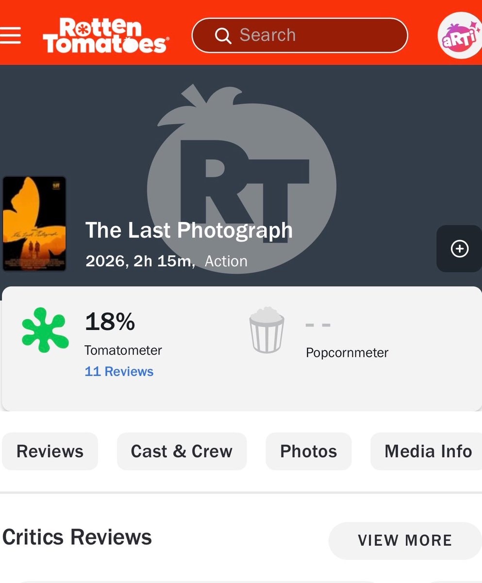 THE LAST PHOTOGRAPH Rotten Tomatoes score THE LAST PHOTOGRAPH Rotten Tomatoes score