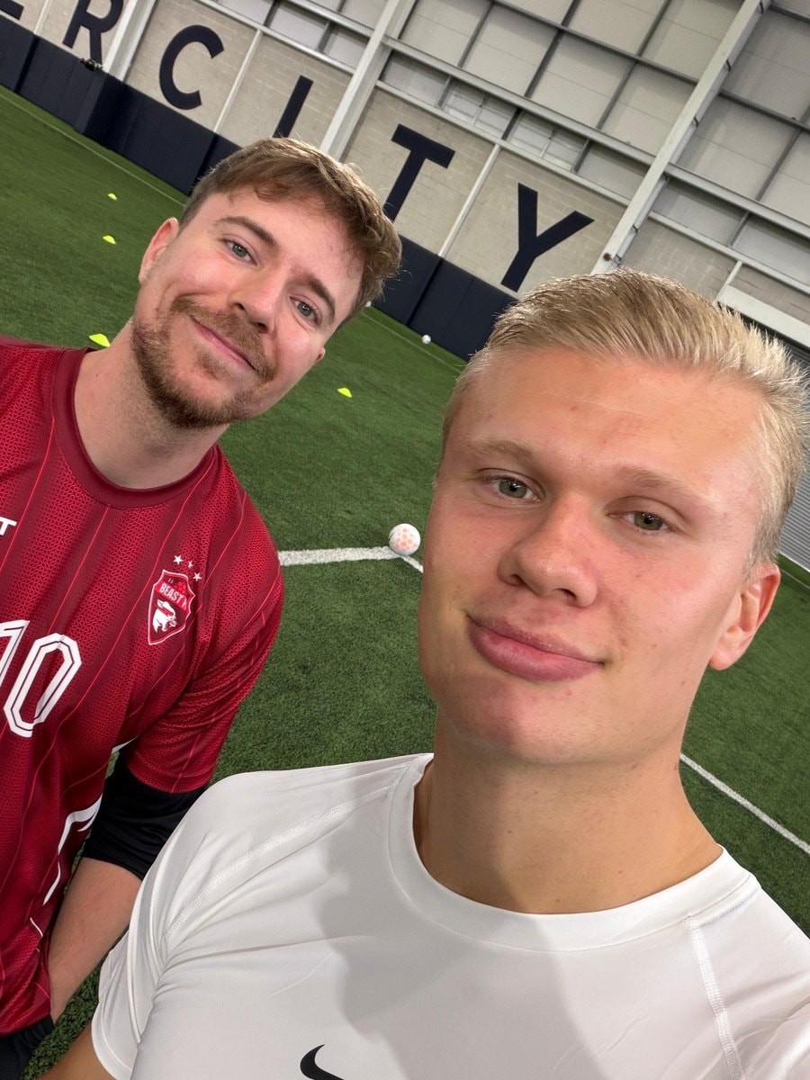 Erling Haaland and MrBeast photo
