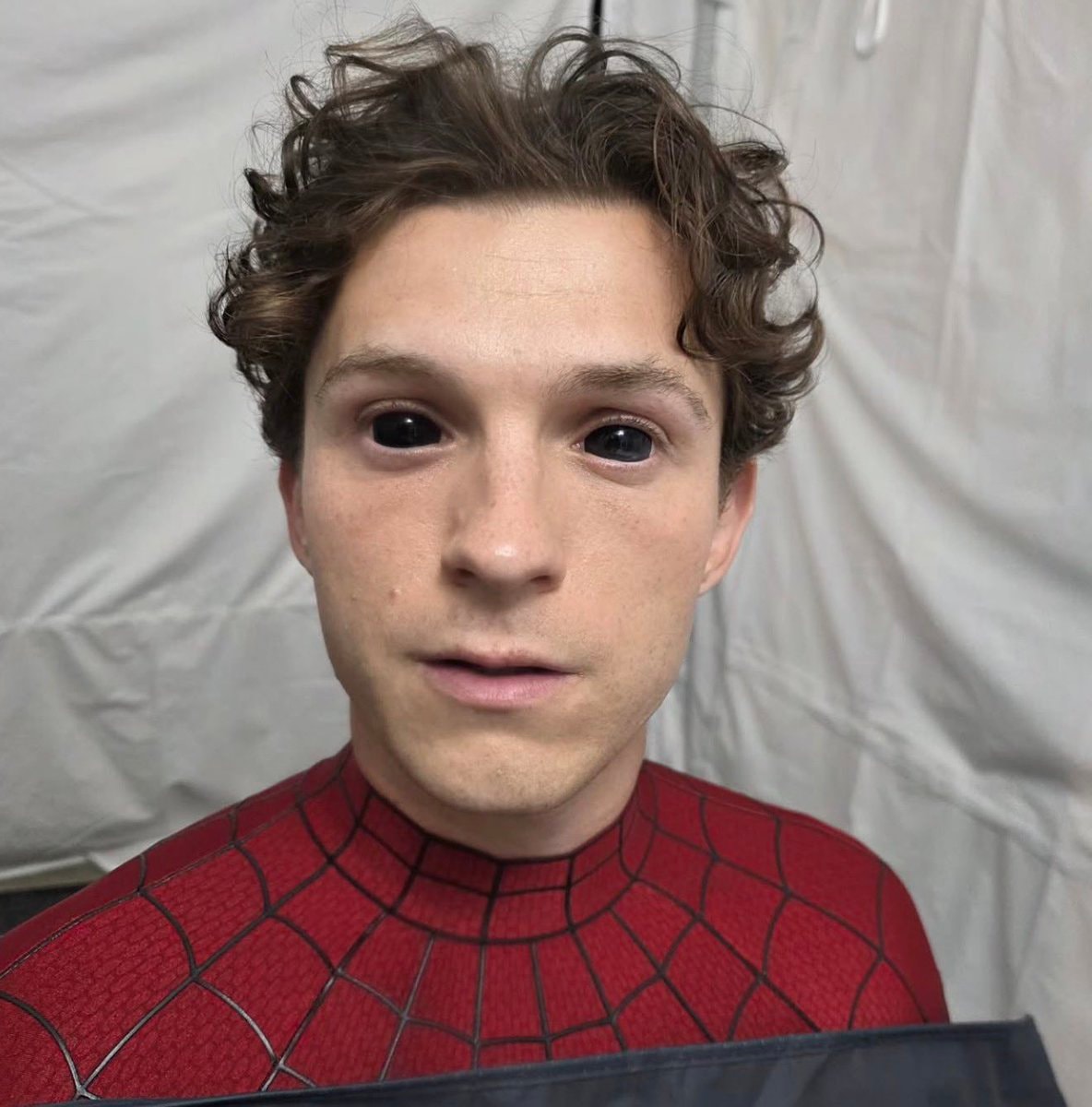 Tom Holland on set of Spider-Man Brand New Day