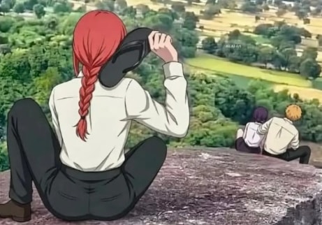 anime character with red hair in a braid anime character with red hair in a braid