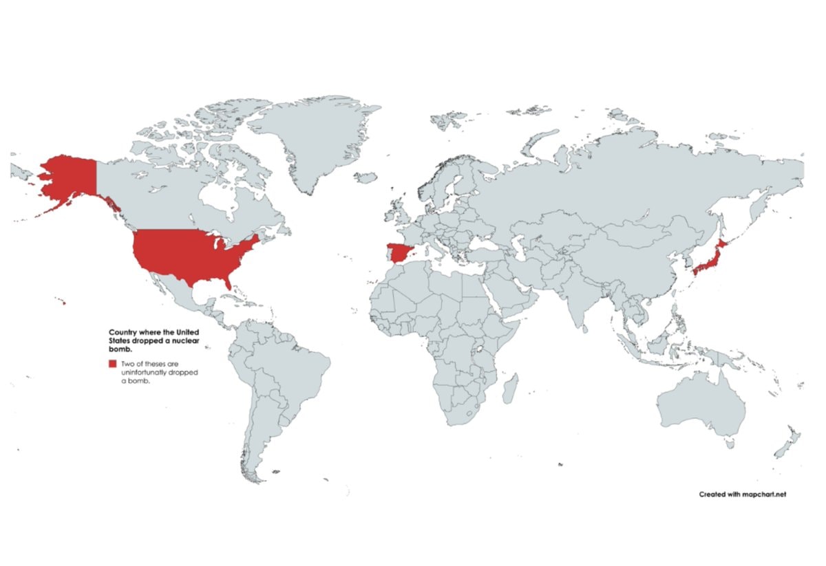 Countries the US dropped a nuclear bomb on