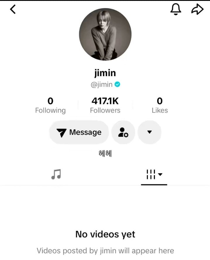 Jimin official TikTok account (photo 2 of 2)