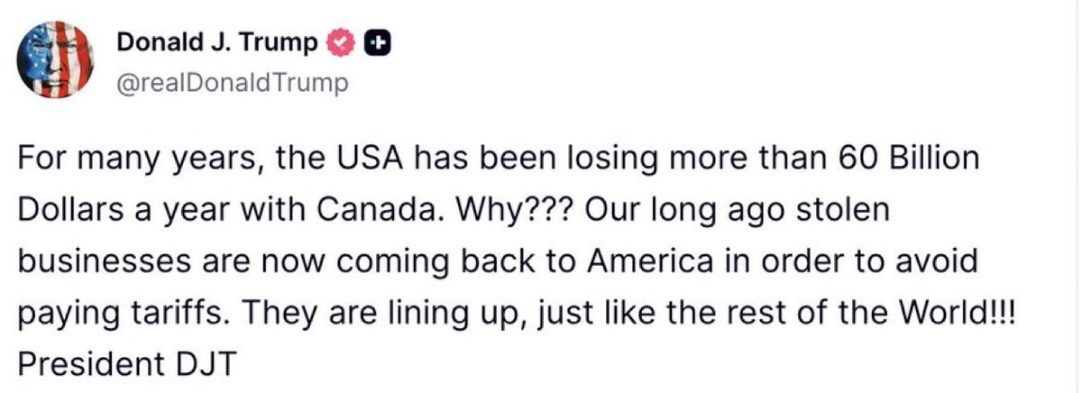 Trump on US-Canada trade losses