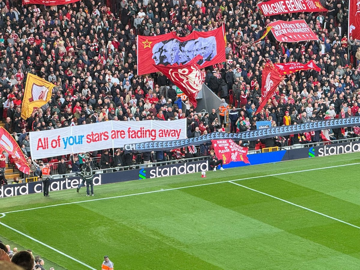 Liverpool Anfield chant All your stars are falling