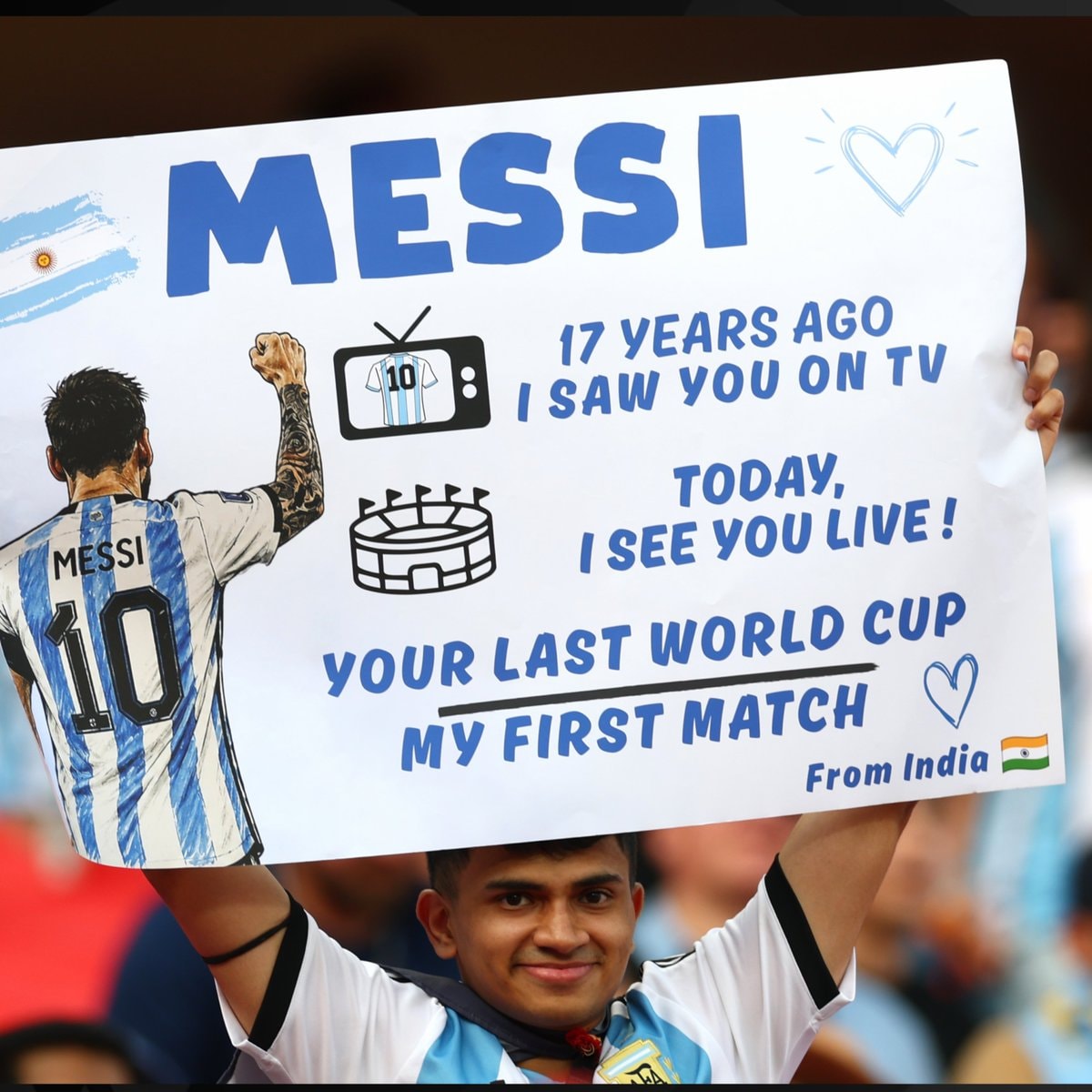 Messi fan travels from India to see him live (photo 2 of 2)