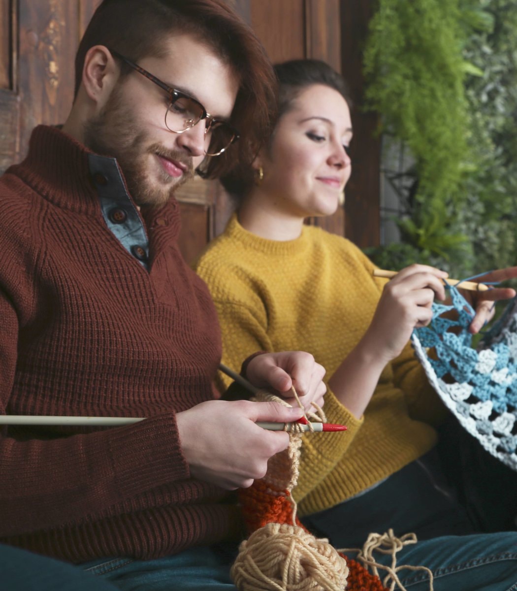 GenZ knitting at Michael's