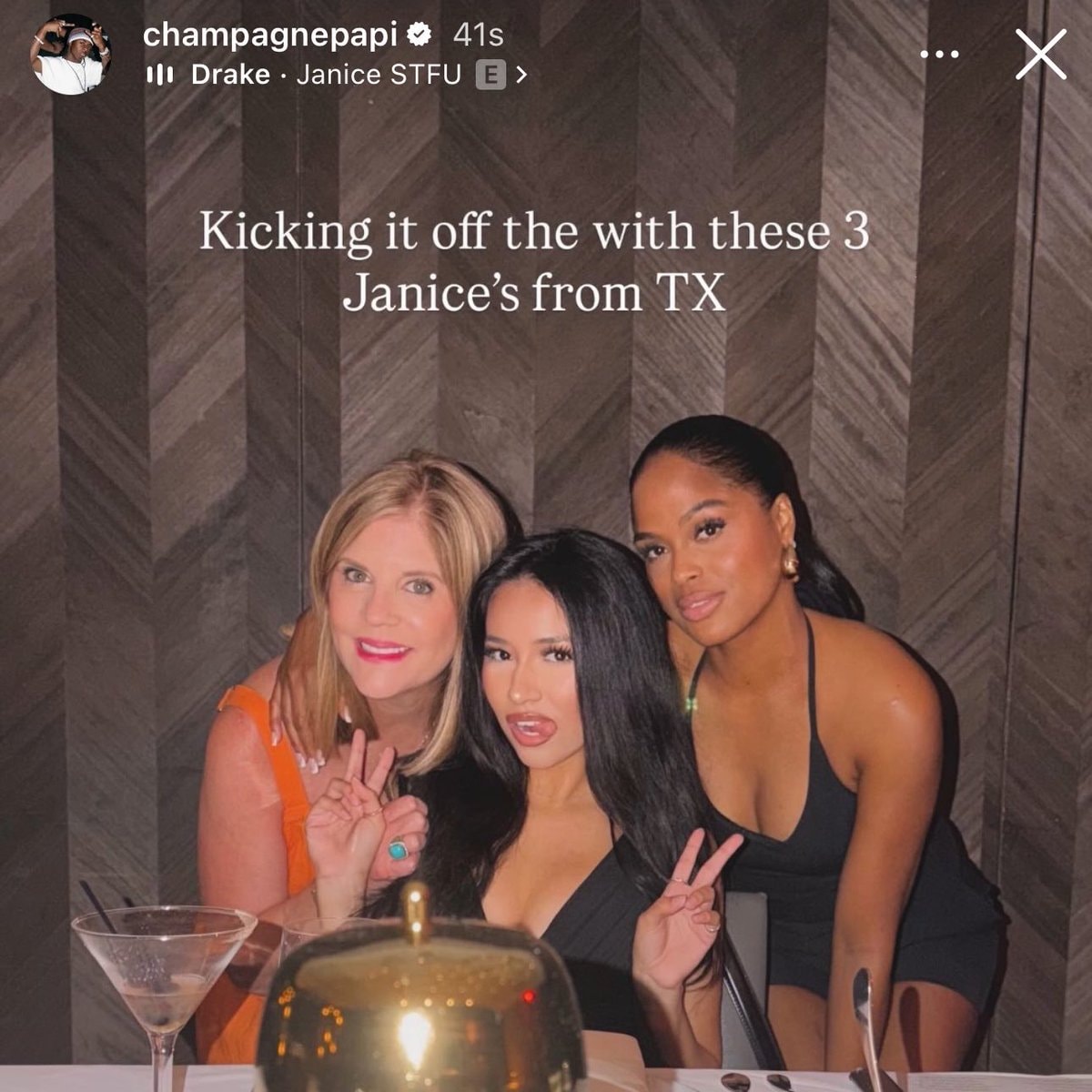 Drake meets three Janices ahead of apology party (photo 2 of 2)