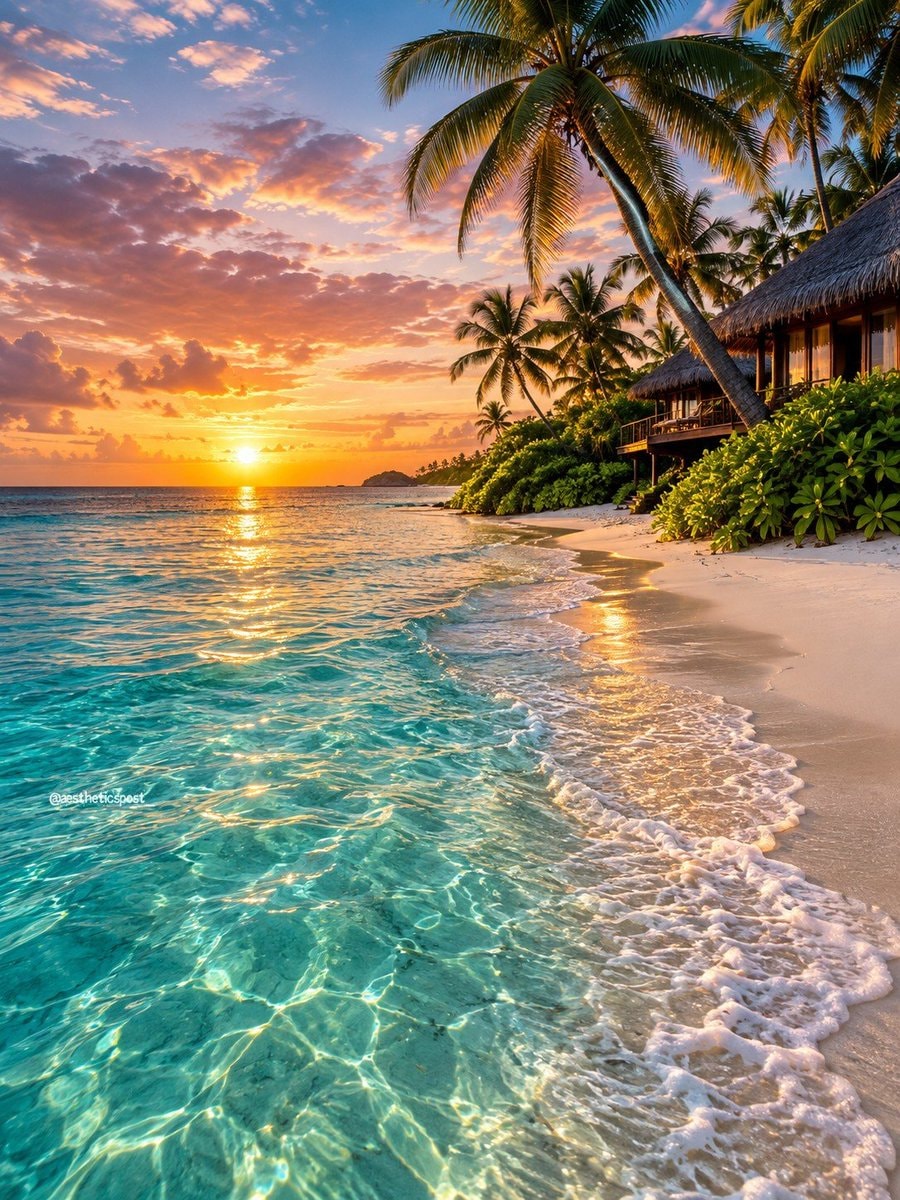 tropical beach sunset