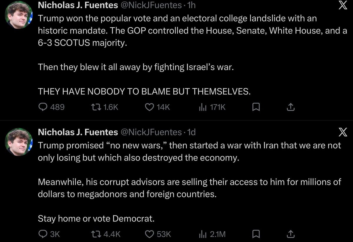 Nick Fuentes political directive