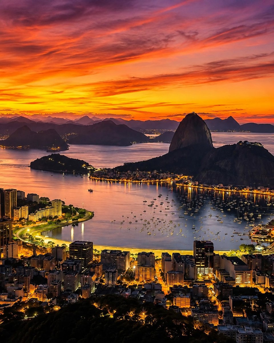 Rio de Janeiro sunset panorama Rio de Janeiro sunset panorama
