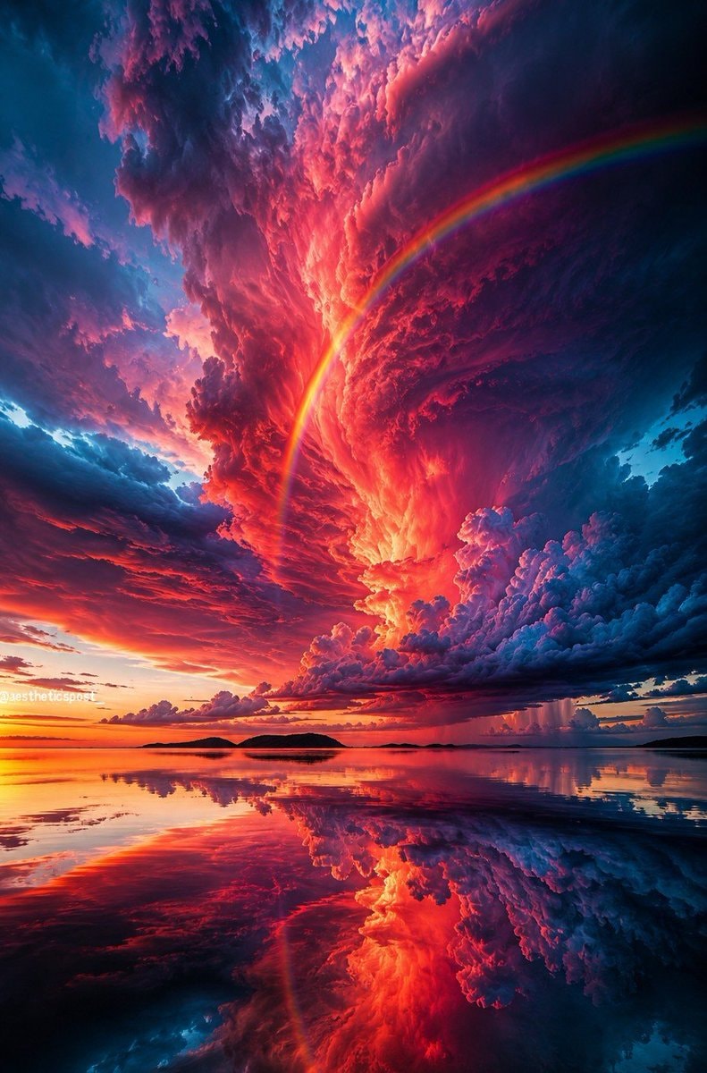 rainbow over water