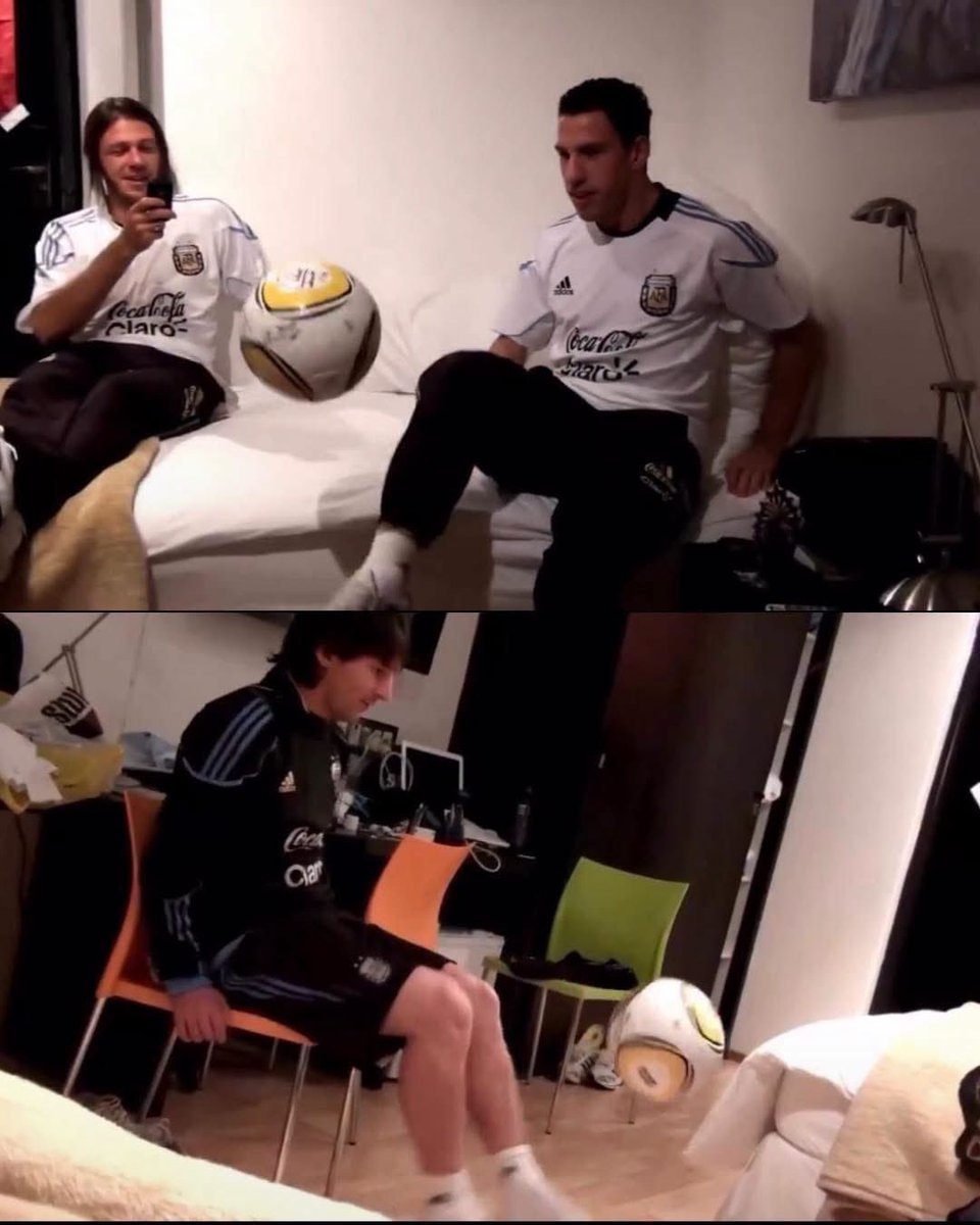 Jonás Gutiérrez shares Messi and Maxi juggling Jabulani