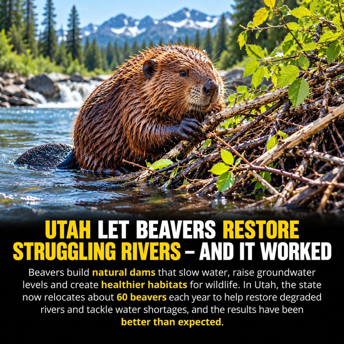 Utah beaver relocation restores rivers