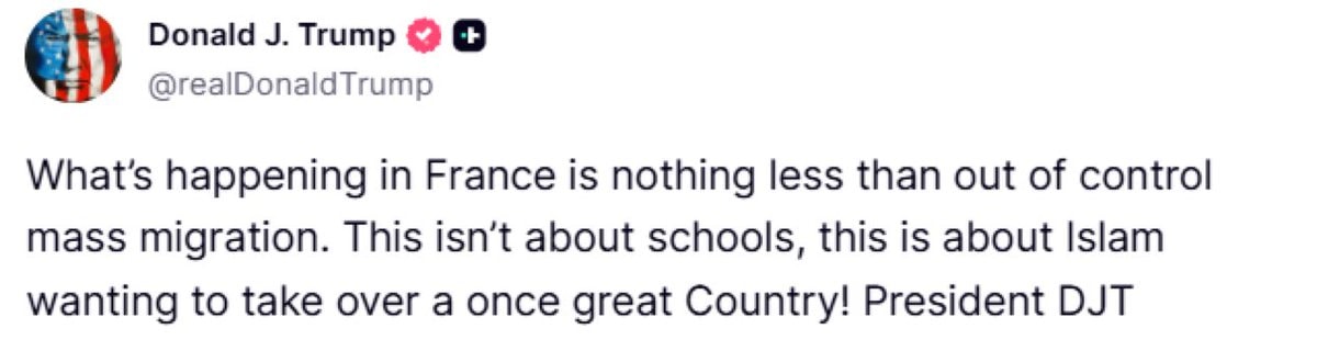 Trump quote on France migration