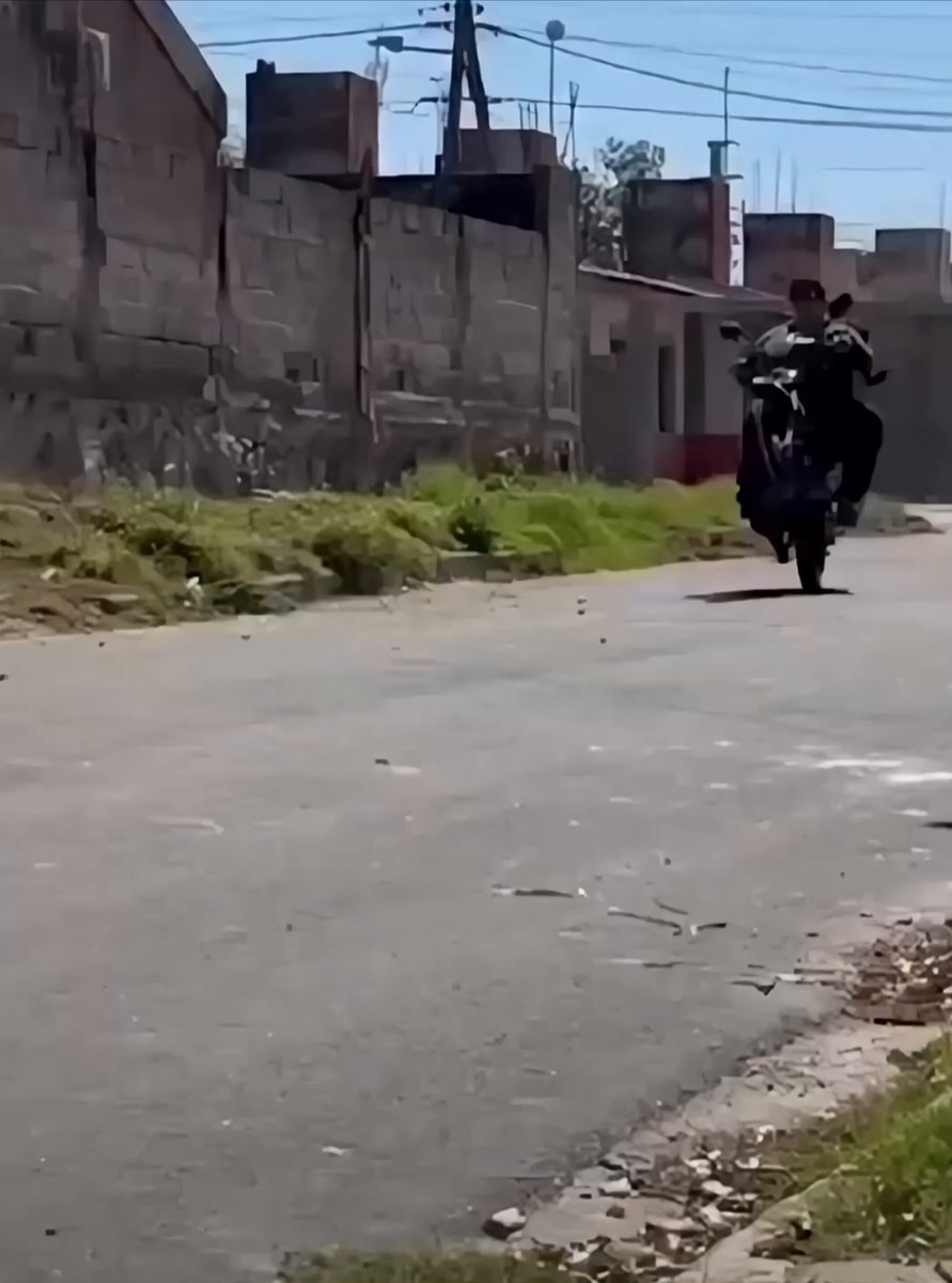 Catamarca motorcycle stunt with newborn
