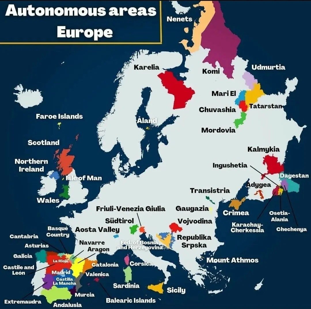 autonomous areas of Europe