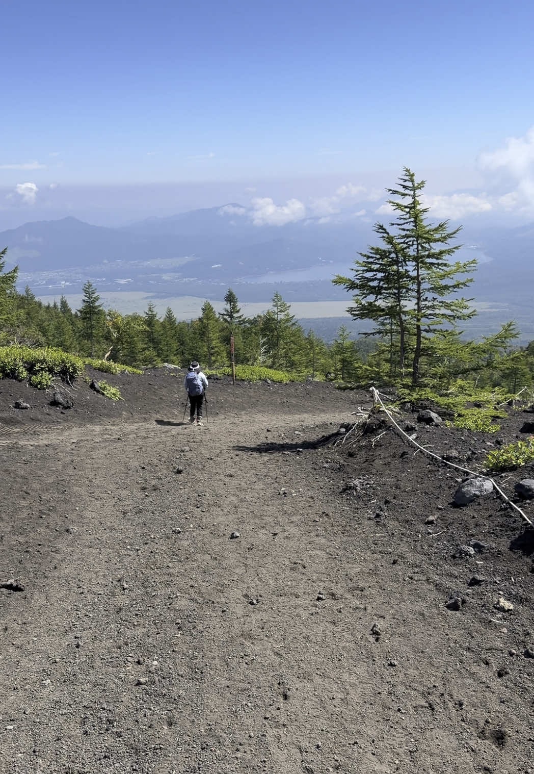 Hiking down Mt. Fuji