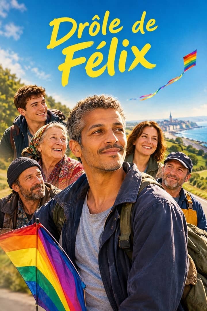 Drôle de Félix rainbow kite poster
