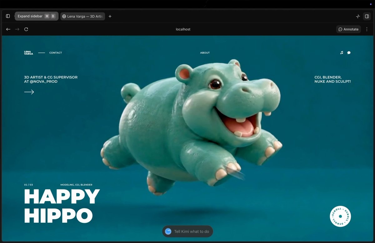 Kimi K3.1 Pro 3D website tutorial