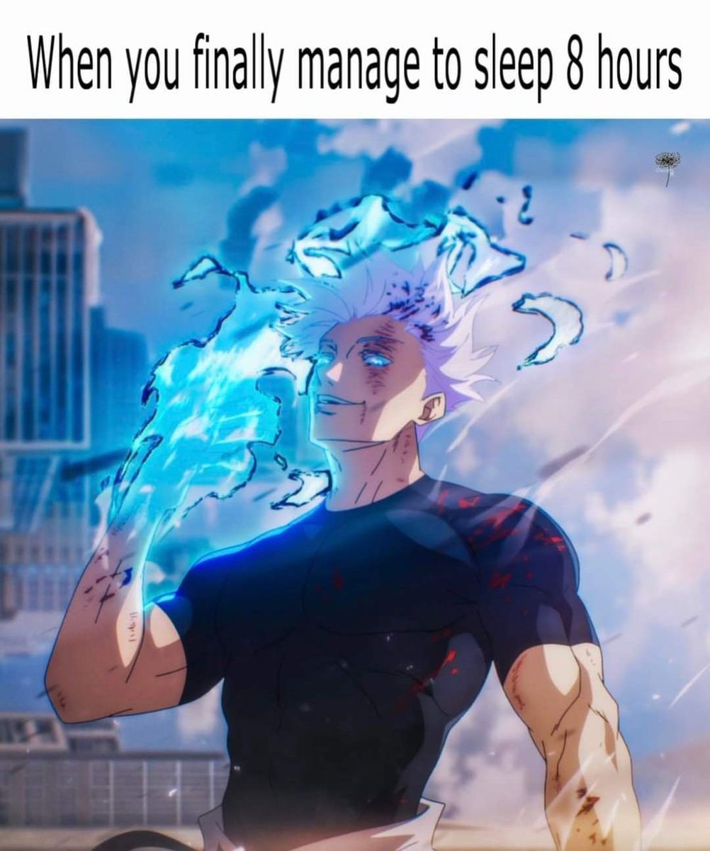 Anime character with white hair and glowing blue eyes