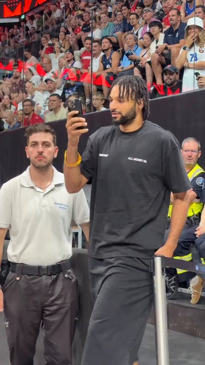 Jamal Murray supports Nikola Jokic at Switzerland vs Serbia Jamal Murray supports Nikola Jokic at Switzerland vs Serbia