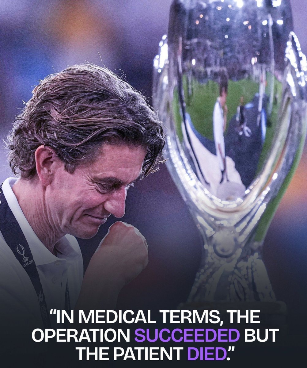 UEFA SUPER CUP coach with medical paradox text