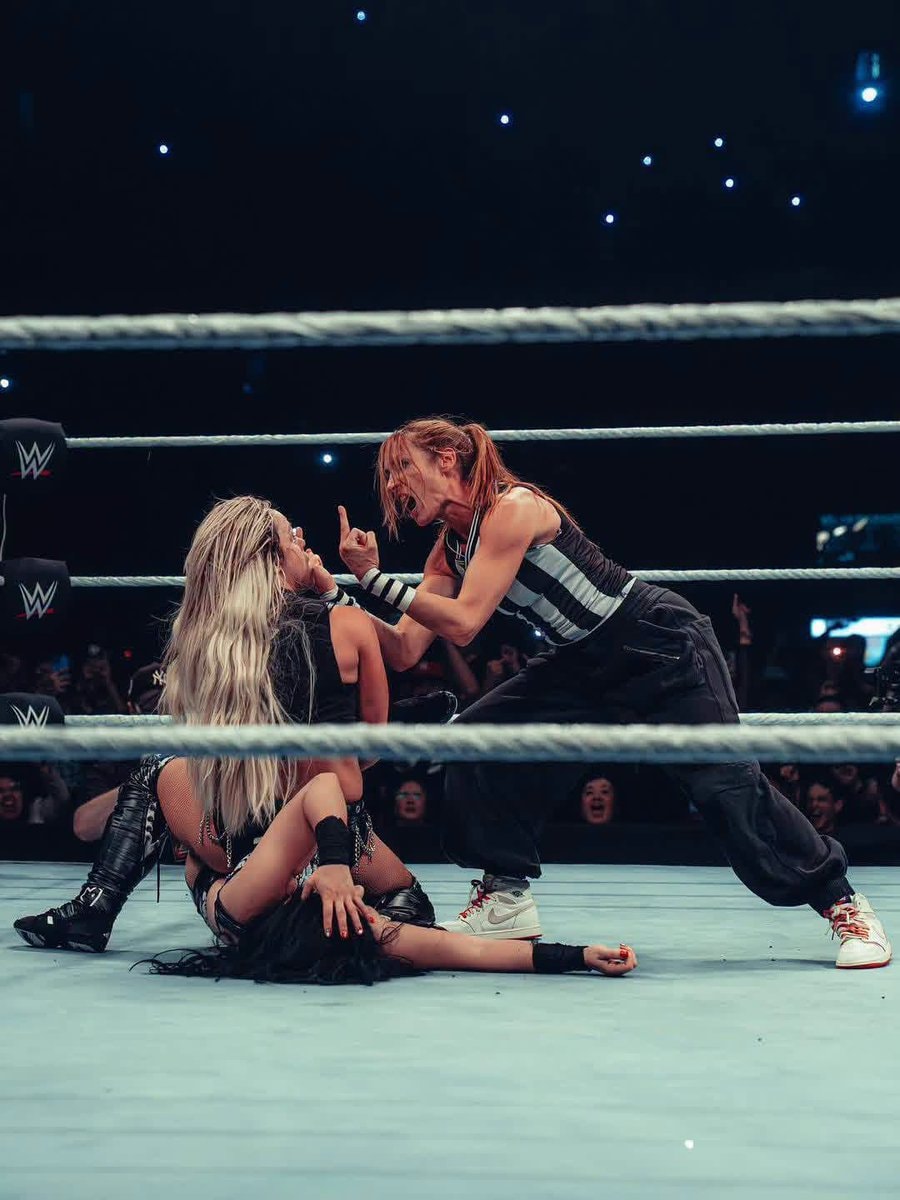 Becky Lynch flips off Liv Morgan in Chile