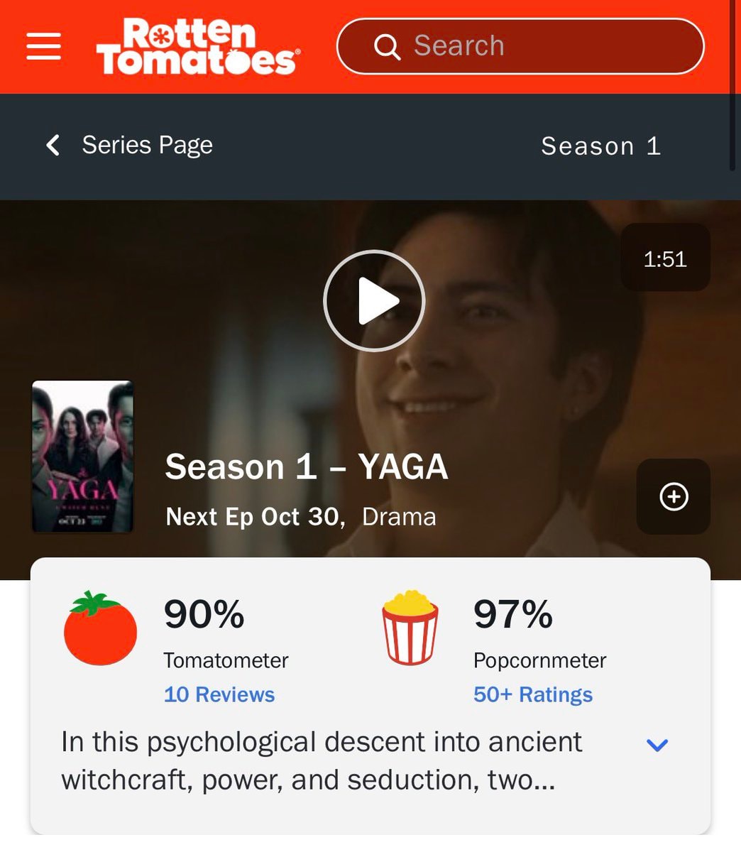 YAGA Rotten Tomatoes debut score