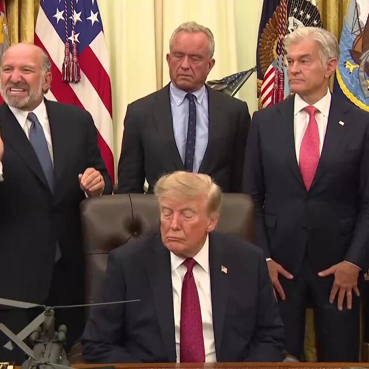 Trump meditating as Lutnick hype train