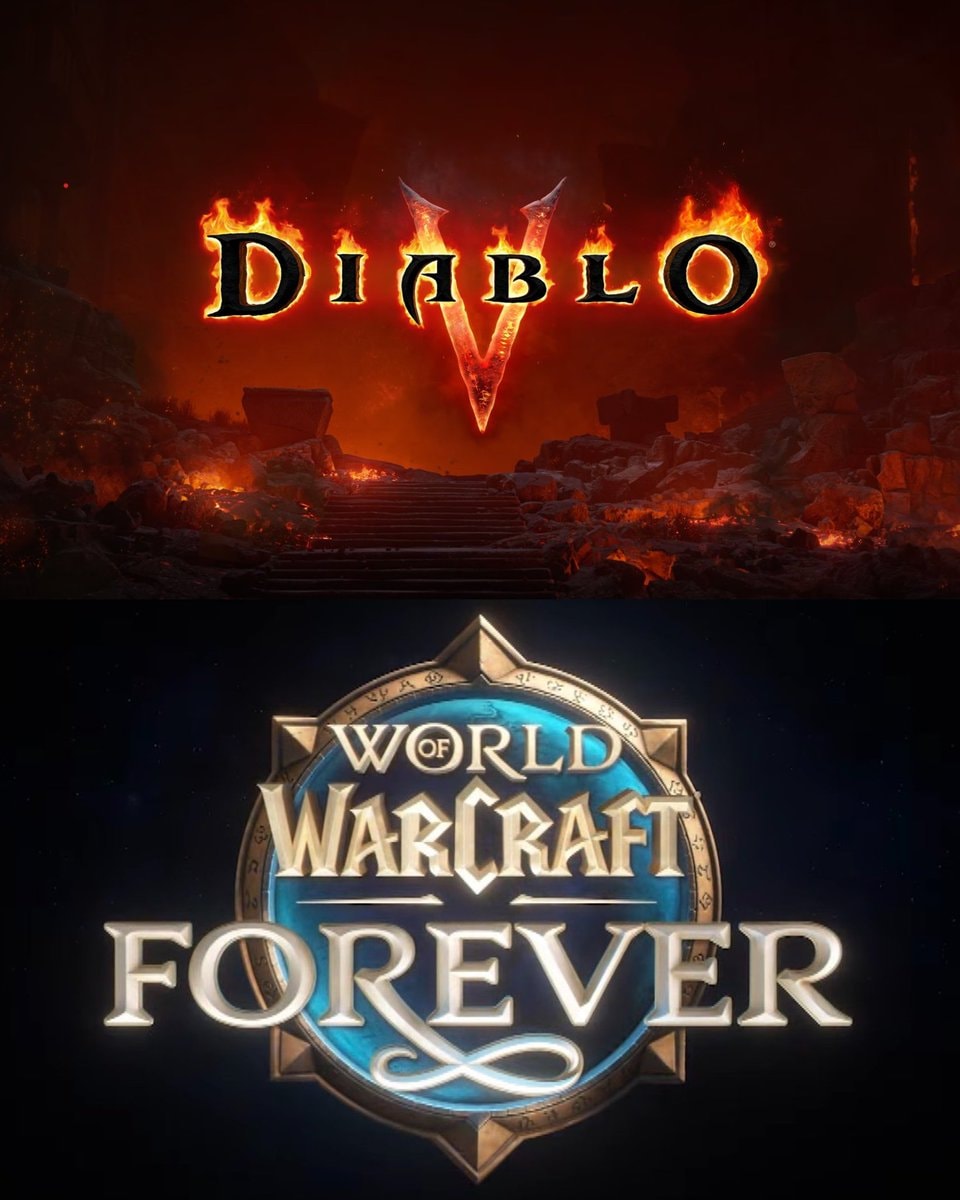 Blizzard Diablo V and WoW Forever logos