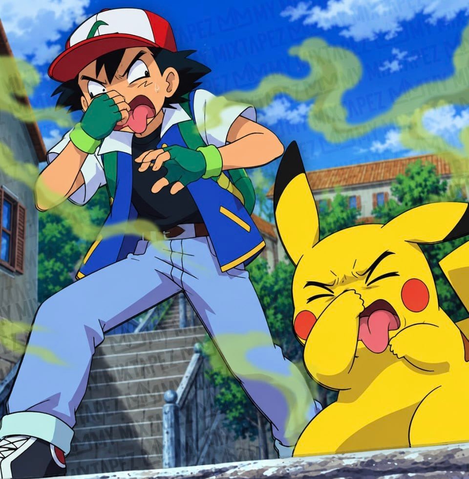 Ash Ketchum Pikachu Pokémon Champion reaction