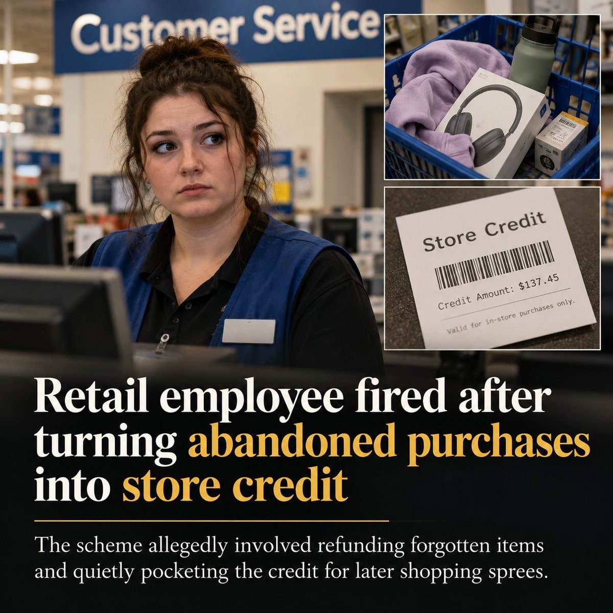 Retail worker fired over fake returns