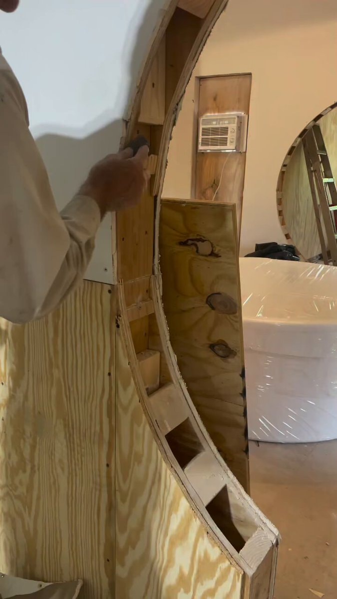 curved wooden structure work