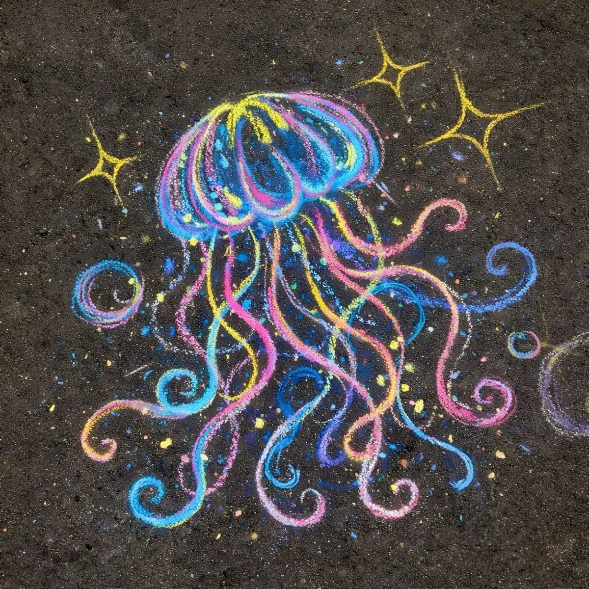 jellyfish chalk art 🪼✨ (photo 2 of 2)