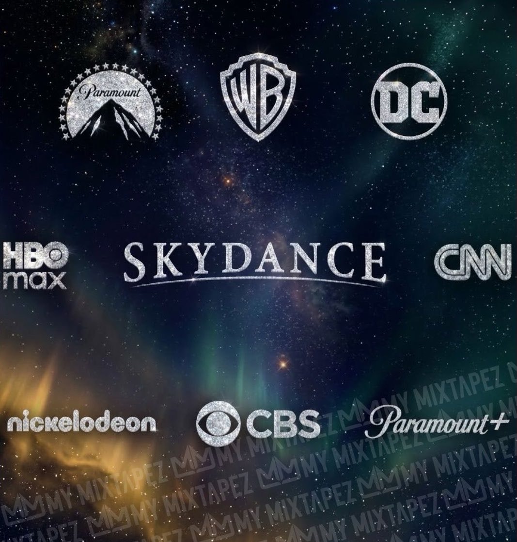 Skydance merger logo collage