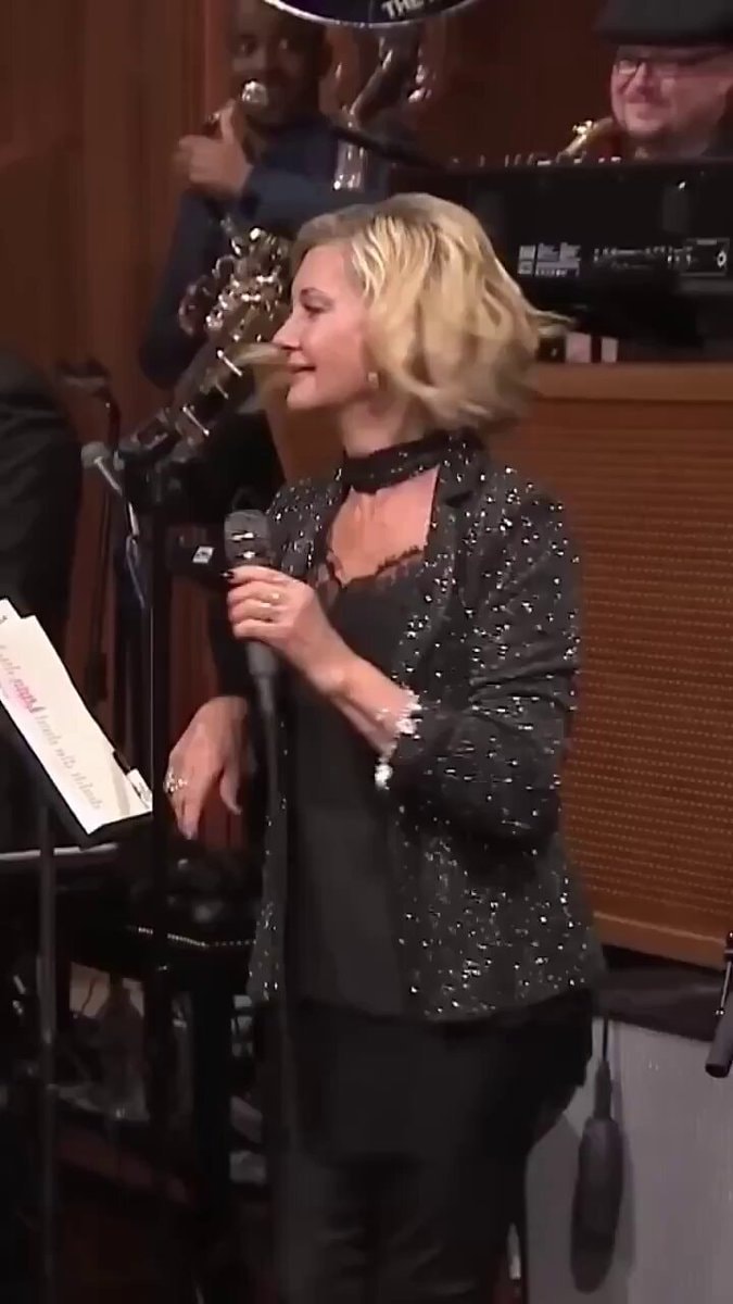 Olivia Newton-John performing classic anthem