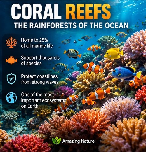 Coral reefs ocean hidden rainforests