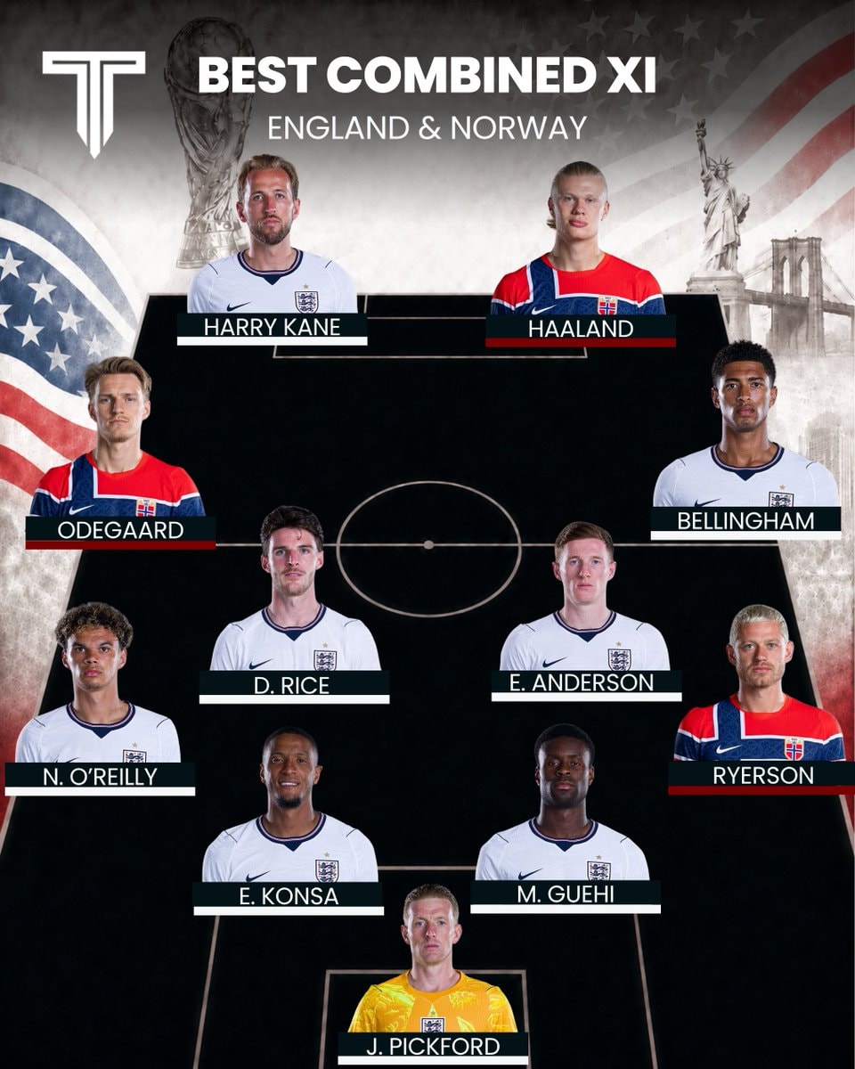 England & Norway best combined XI