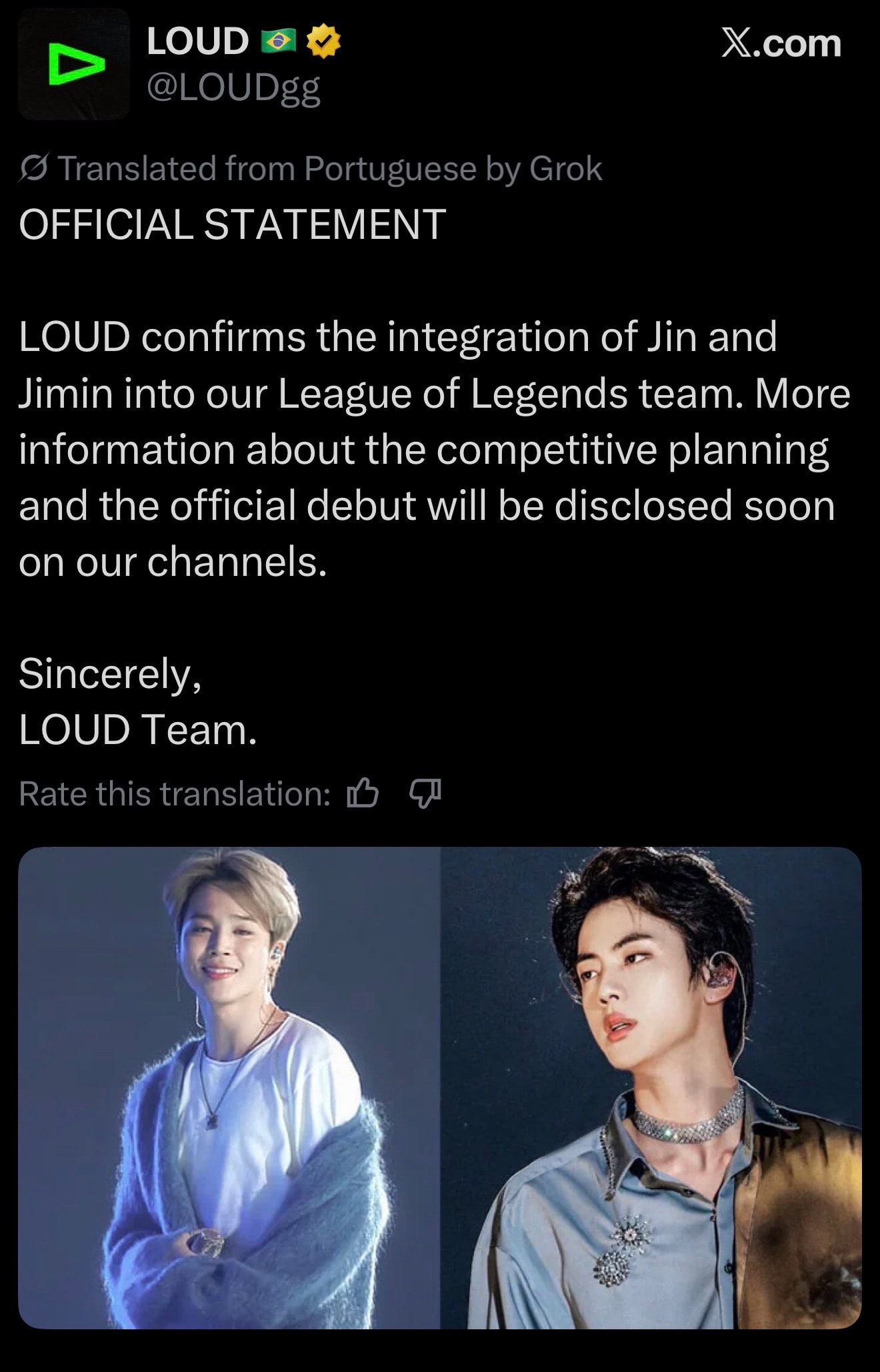 Jin Jimin LOUD League of Legends