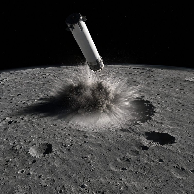 SpaceX rocket stage Moon crash August 5 (photo 2 of 2) SpaceX rocket stage Moon crash August 5 (photo 2 of 2)