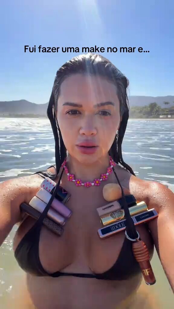 Franciny Ehlke sea makeup mishap Franciny Ehlke sea makeup mishap